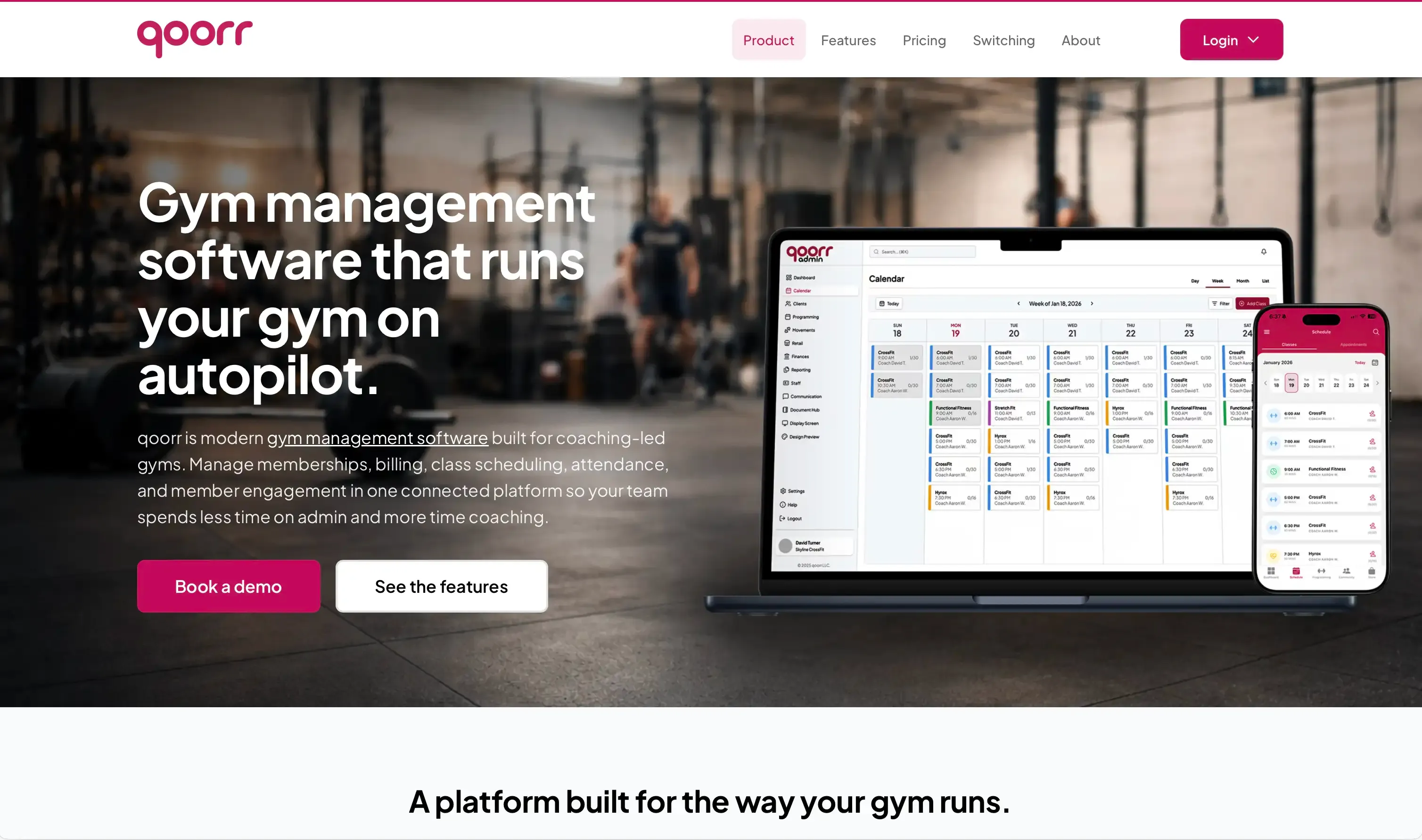 The qoorr marketing homepage we designed and built.