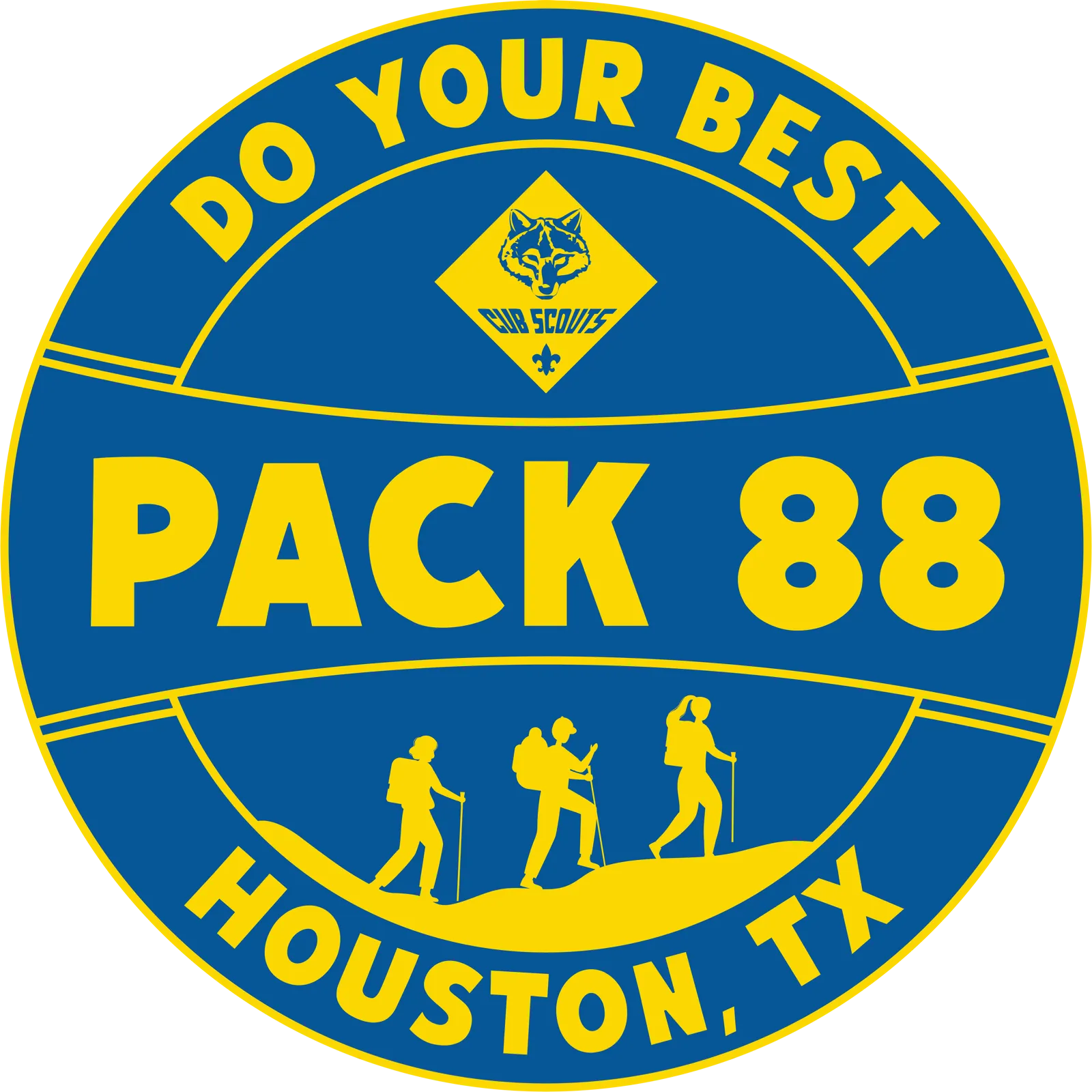 The Cub Scouts Pack 88 "Do Your Best" badge for Houston TX.